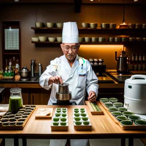 tea master in Uji testing various matcha brews