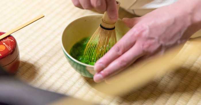 traditional matcha being prepared